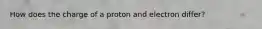 How does the charge of a proton and electron differ?