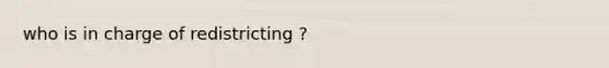 who is in charge of redistricting ?