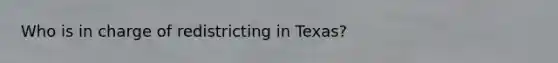 Who is in charge of redistricting in Texas?