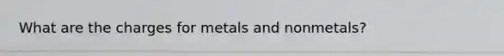 What are the charges for metals and nonmetals?