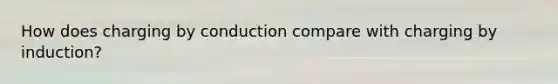 How does charging by conduction compare with charging by induction?