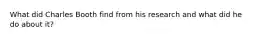 What did Charles Booth find from his research and what did he do about it?