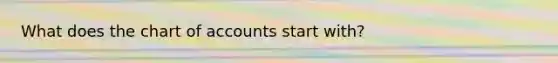 What does the chart of accounts start with?