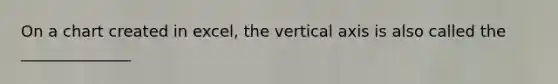 On a chart created in excel, the vertical axis is also called the ______________