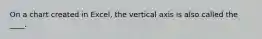 On a chart created in Excel, the vertical axis is also called the ____.