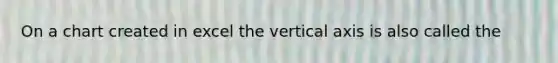 On a chart created in excel the vertical axis is also called the