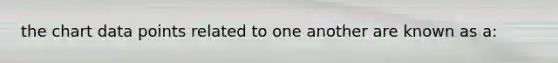 the chart data points related to one another are known as a: