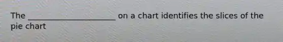 The ______________________ on a chart identifies the slices of the pie chart