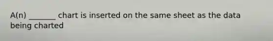 A(n) _______ chart is inserted on the same sheet as the data being charted