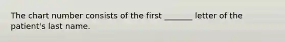 The chart number consists of the first _______ letter of the patient's last name.