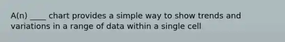 A(n) ____ chart provides a simple way to show trends and variations in a range of data within a single cell