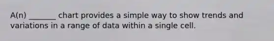 A(n) _______ chart provides a simple way to show trends and variations in a range of data within a single cell.