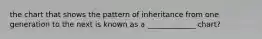 the chart that shows the pattern of inheritance from one generation to the next is known as a _____________ chart?