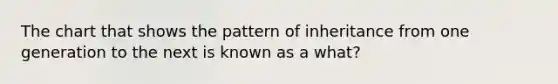 The chart that shows the pattern of inheritance from one generation to the next is known as a what?