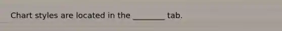 Chart styles are located in the ________ tab.