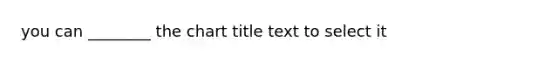 you can ________ the chart title text to select it