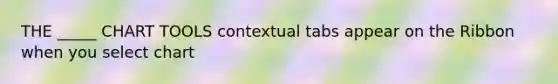 THE _____ CHART TOOLS contextual tabs appear on the Ribbon when you select chart