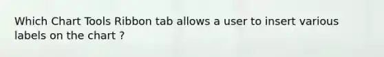 Which Chart Tools Ribbon tab allows a user to insert various labels on the chart ?