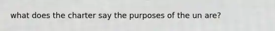 what does the charter say the purposes of the un are?