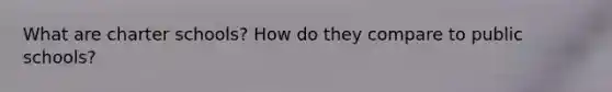 What are charter schools? How do they compare to public schools?