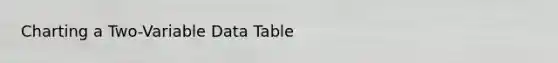 Charting a Two-Variable Data Table