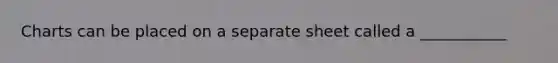 Charts can be placed on a separate sheet called a ___________