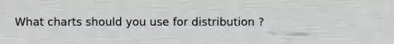 What charts should you use for distribution ?