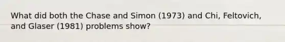 What did both the Chase and Simon (1973) and Chi, Feltovich, and Glaser (1981) problems show?