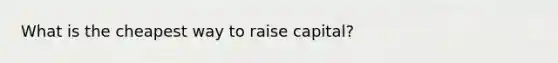 What is the cheapest way to raise capital?