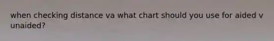 when checking distance va what chart should you use for aided v unaided?