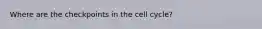 Where are the checkpoints in the cell cycle?