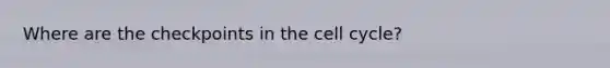 Where are the checkpoints in the <a href='https://www.questionai.com/knowledge/keQNMM7c75-cell-cycle' class='anchor-knowledge'>cell cycle</a>?