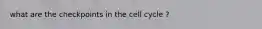 what are the checkpoints in the cell cycle ?