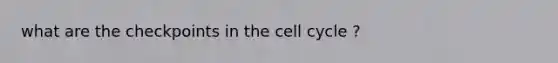 what are the checkpoints in the cell cycle ?