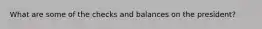What are some of the checks and balances on the president?