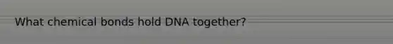 What chemical bonds hold DNA together?