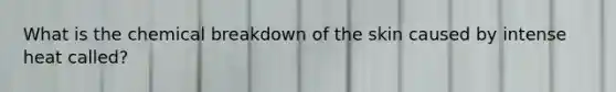 What is the chemical breakdown of the skin caused by intense heat called?