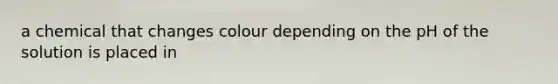 a chemical that changes colour depending on the pH of the solution is placed in