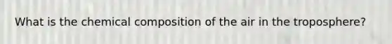 What is the chemical composition of the air in the troposphere?