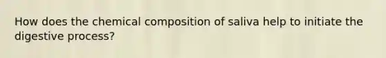 How does the chemical composition of saliva help to initiate the digestive process?