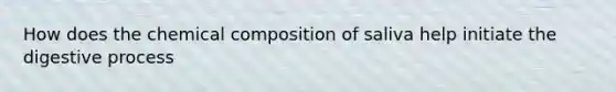 How does the chemical composition of saliva help initiate the digestive process