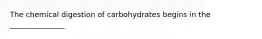 The chemical digestion of carbohydrates begins in the _______________