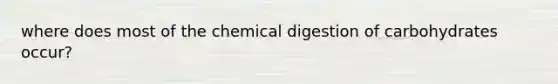 where does most of the chemical digestion of carbohydrates occur?