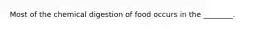 Most of the chemical digestion of food occurs in the ________.