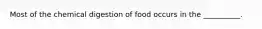 Most of the chemical digestion of food occurs in the __________.