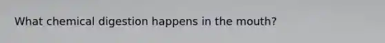 What chemical digestion happens in <a href='https://www.questionai.com/knowledge/krBoWYDU6j-the-mouth' class='anchor-knowledge'>the mouth</a>?