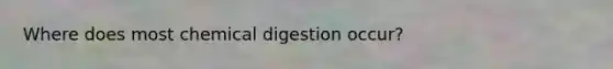 Where does most chemical digestion occur?