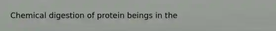 Chemical digestion of protein beings in the