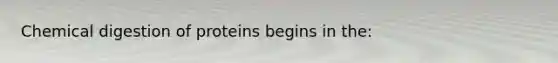 Chemical digestion of proteins begins in the: