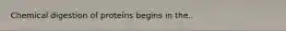 Chemical digestion of proteins begins in the..